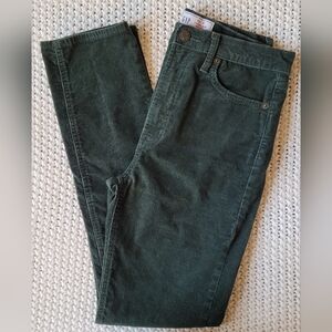 GAP "90s Vintage Slim High Rise" Corduroy Pants, Dark Green